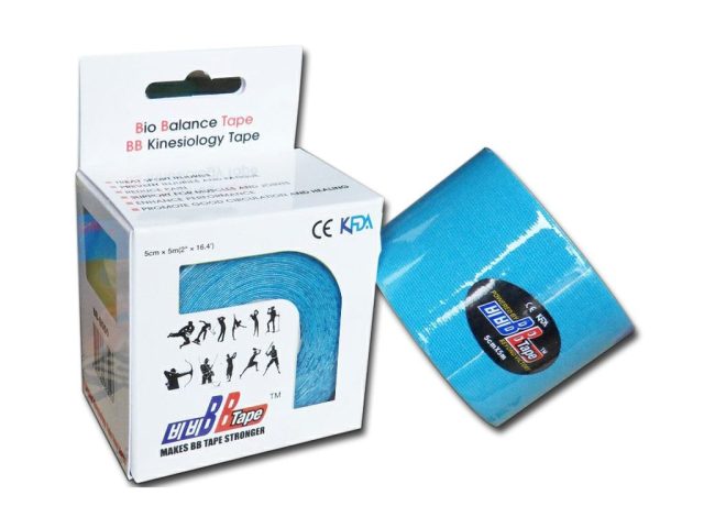BB TAPE ICE z hodvábu - kineziologický tejp 5cm x 5m - rôzne farby - Modrá