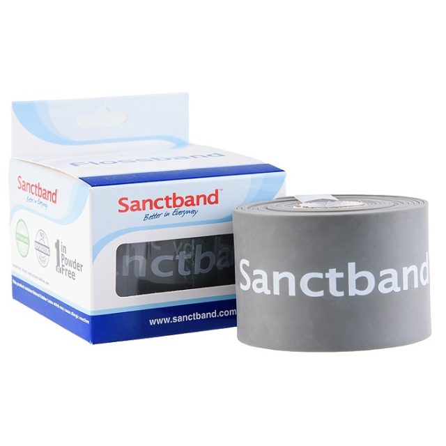Sanctband Floss Band - rehabilitačná páska - sivá ( veľmi silný odpor ) - 5 cm x 3,5 m