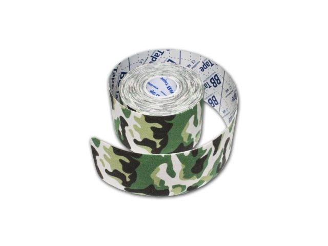 BB Tape - kineziologický tejp 5 cm x 5 m - s dizajnom maskovania - Hnedá
