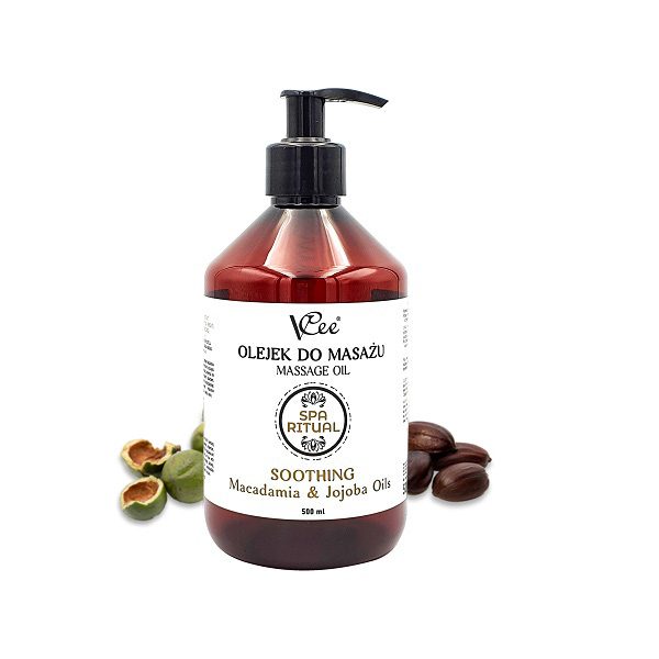 Prírodný vegánsky masážny olej Vcee 500 ml - rôzne vôňe - 6860/MAK