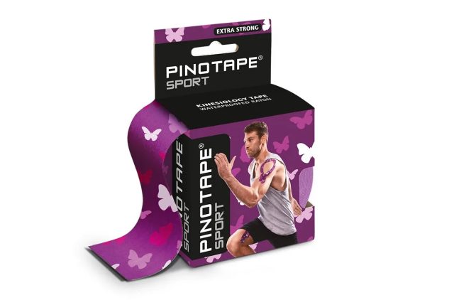 Pino Tape Sport – Kineziologický tejp 5 cm x 5 m - rôzne farby - Fialové motýle