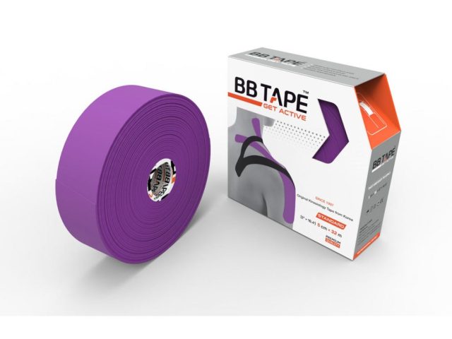 BB Tape JUMBO - kineziologický tejp 5 cm x 32 m - rôzne farby - Fialová