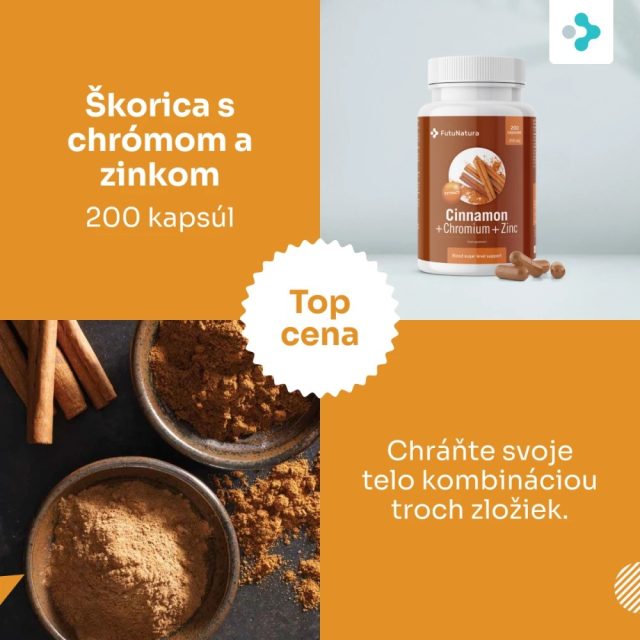 Škorica s chrómom a zinkom 200 kapsúl