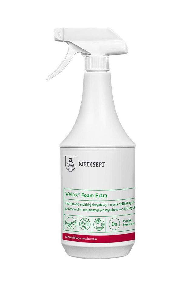 Velox Foam Extra Medisept – pena na povrchovú dezinfekciu bez obsahu alkoholu 1L