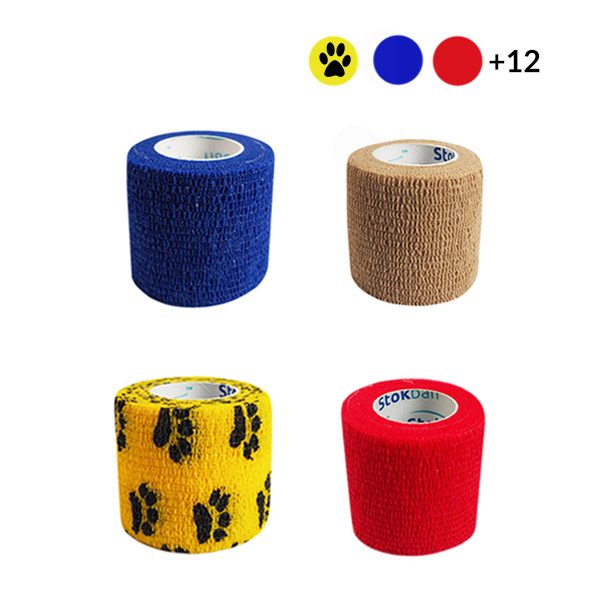 Stokban elastický samolepiaci obväz 5 cm x 4,5 m – rôzne farby - zelená-neon