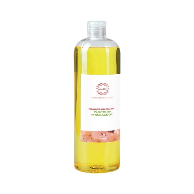 YAMUNA Masážny olej na rastlinnej báze s vôňou frangipani-jazmín 1000 ml