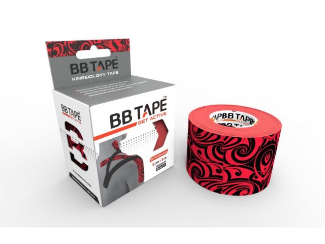 BB Tape s dizajnom tetovanie - kineziologický tejp 5cm x 5m - rôzne farby - Červená
