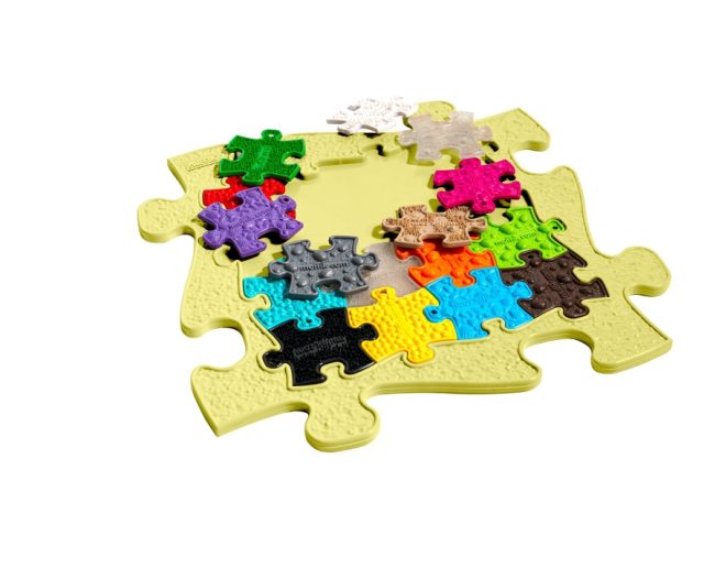 Ortopedická podložka - Puzzles in Puzzle - pastelová žltá