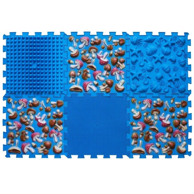 Puzzle "Mix" 6 prvkov - Huby - Modrá