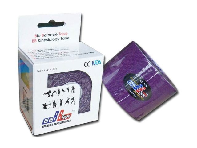 BB TAPE ICE z hodvábu - kineziologický tejp 5cm x 5m - rôzne farby - Fialová