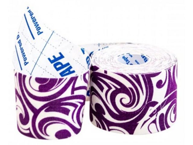 BB Tape s dizajnom tetovanie - kineziologický tejp 5cm x 5m - rôzne farby - Fialová