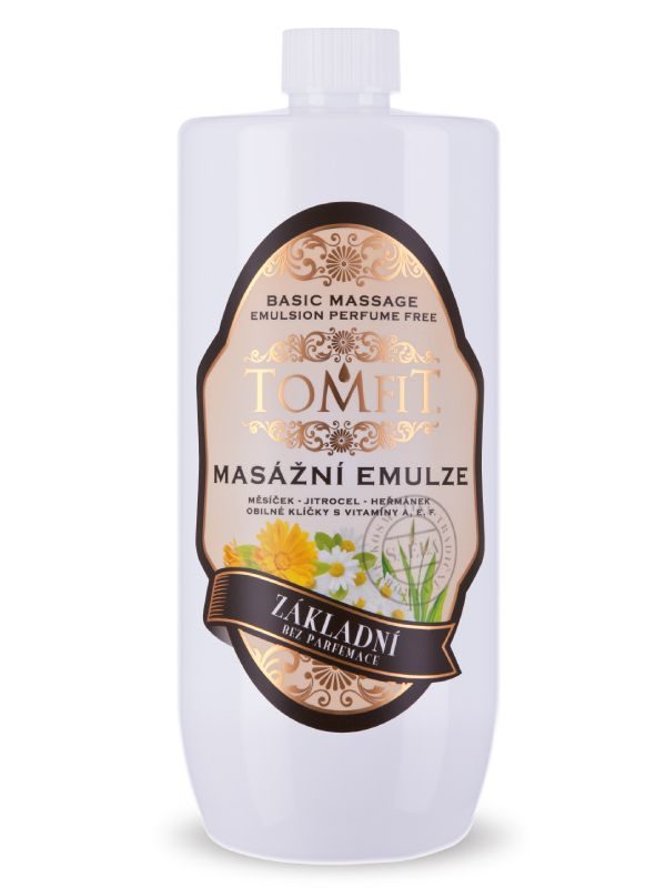 TOMFIT - masážna emulzia ZÁKLADNÁ bez parfému 1000ml